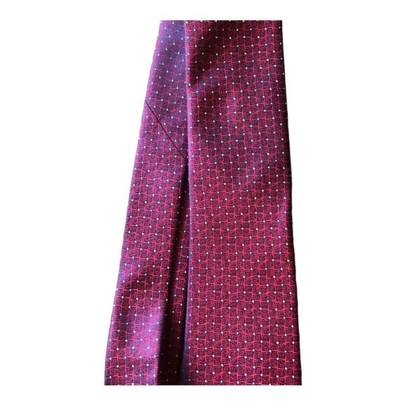 AWearNess Kenneth Cole Tie, Flicker Burgundy Print, Narrow - Picture 3 of 7